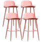 Industrial Style Bar-stool with 4 Legs Low Back PP Seat for Kitchen Bar Pink 4 Piece Set Clearhalo 'Bar Furniture' 'Bar Stools' 'bar_stools' 'furn' 'furn_bar_stools' 'furniture_bar_stools' 'Kitchen & Dining Furniture' 'kitchen&dining_furn' 'kitchen' 'kitchen_furn' Furniture' 4611313