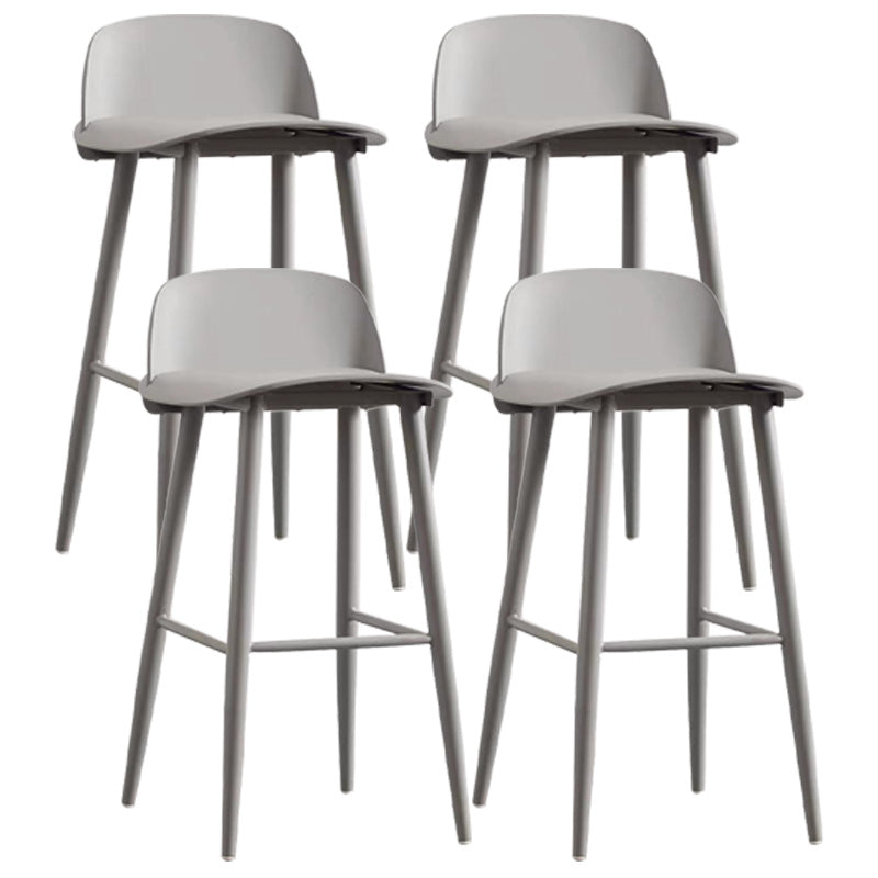 Industrial Style Bar-stool with 4 Legs Low Back PP Seat for Kitchen Bar Grey 4 Piece Set Clearhalo 'Bar Furniture' 'Bar Stools' 'bar_stools' 'furn' 'furn_bar_stools' 'furniture_bar_stools' 'Kitchen & Dining Furniture' 'kitchen&dining_furn' 'kitchen' 'kitchen_furn' Furniture' 4611315