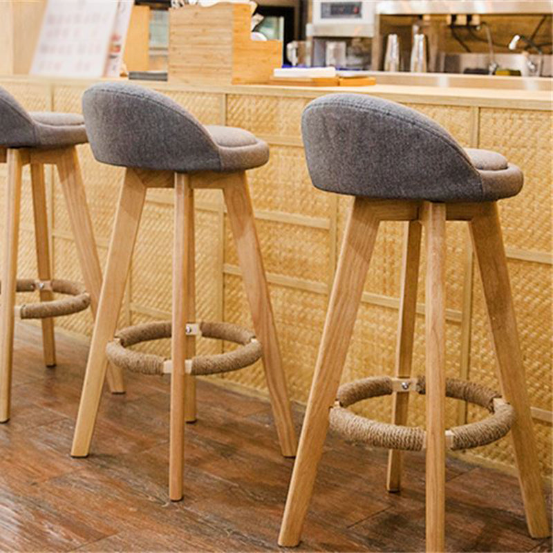 Contemporary Solid Wood Swivel Barstool Bristol Bar Stool with Footrest and Low Back Clearhalo 'Bar Furniture' 'Bar Stools' 'bar_stools' 'furn' 'furn_bar_stools' 'furniture_bar_stools' 'Kitchen & Dining Furniture' 'kitchen&dining_furn' 'kitchen' 'kitchen_furn' Furniture' 4611330