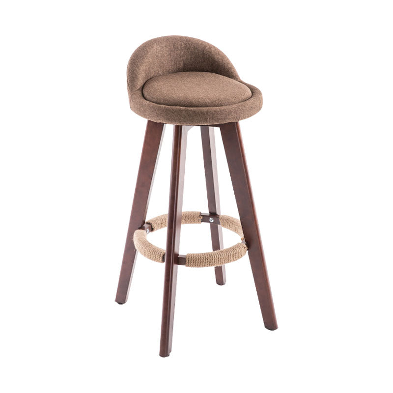 Contemporary Solid Wood Swivel Barstool Bristol Bar Stool with Footrest and Low Back Clearhalo 'Bar Furniture' 'Bar Stools' 'bar_stools' 'furn' 'furn_bar_stools' 'furniture_bar_stools' 'Kitchen & Dining Furniture' 'kitchen&dining_furn' 'kitchen' 'kitchen_furn' Furniture' 4611333