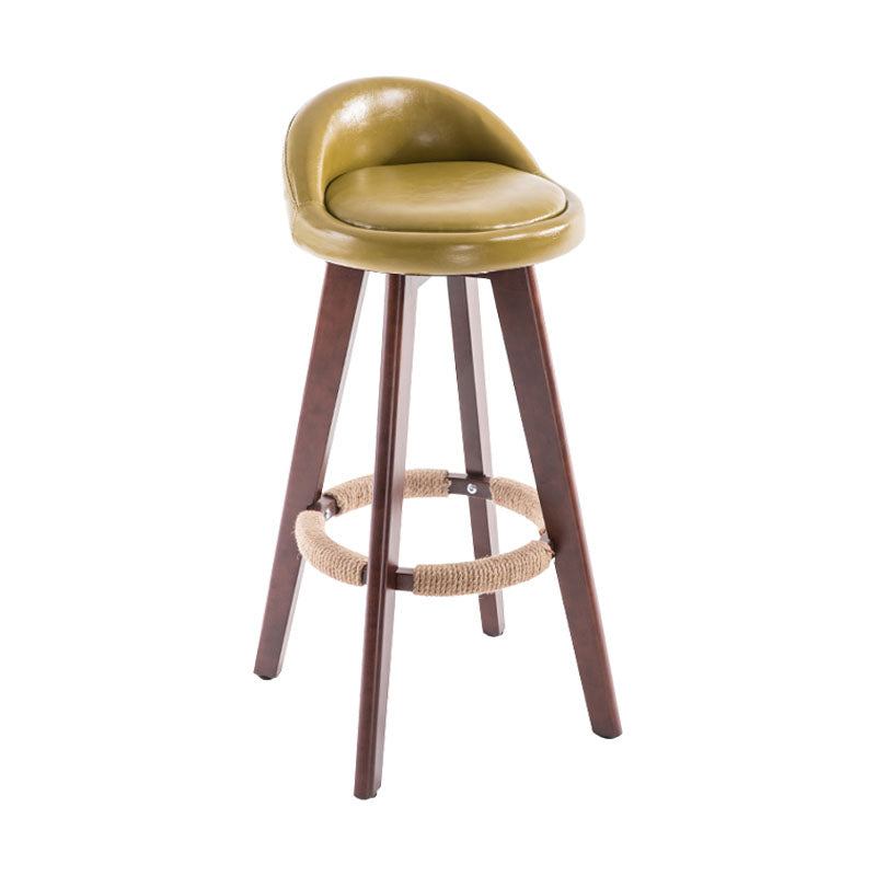 Contemporary Solid Wood Swivel Barstool Bristol Bar Stool with Footrest and Low Back Turquoise Brown 1 Piece Clearhalo 'Bar Furniture' 'Bar Stools' 'bar_stools' 'furn' 'furn_bar_stools' 'furniture_bar_stools' 'Kitchen & Dining Furniture' 'kitchen&dining_furn' 'kitchen' 'kitchen_furn' Furniture' 4611337