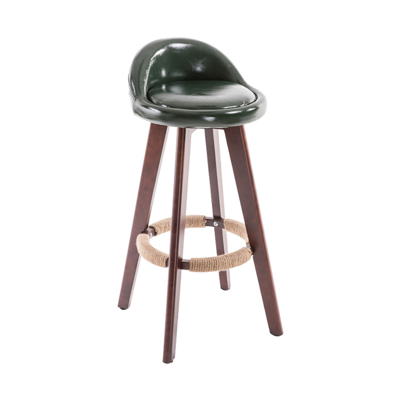 Contemporary Solid Wood Swivel Barstool Bristol Bar Stool with Footrest and Low Back Blackish Green Brown 1 Piece Clearhalo 'Bar Furniture' 'Bar Stools' 'bar_stools' 'furn' 'furn_bar_stools' 'furniture_bar_stools' 'Kitchen & Dining Furniture' 'kitchen&dining_furn' 'kitchen' 'kitchen_furn' Furniture' 4611339