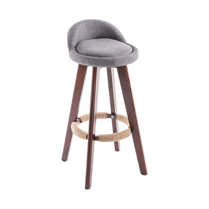 Contemporary Solid Wood Swivel Barstool Bristol Bar Stool with Footrest and Low Back Grey Brown 1 Piece Clearhalo 'Bar Furniture' 'Bar Stools' 'bar_stools' 'furn' 'furn_bar_stools' 'furniture_bar_stools' 'Kitchen & Dining Furniture' 'kitchen&dining_furn' 'kitchen' 'kitchen_furn' Furniture' 4611341