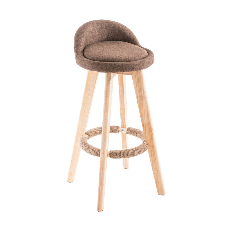 Contemporary Solid Wood Swivel Barstool Bristol Bar Stool with Footrest and Low Back Coffee Natural 1 Piece Clearhalo 'Bar Furniture' 'Bar Stools' 'bar_stools' 'furn' 'furn_bar_stools' 'furniture_bar_stools' 'Kitchen & Dining Furniture' 'kitchen&dining_furn' 'kitchen' 'kitchen_furn' Furniture' 4611343