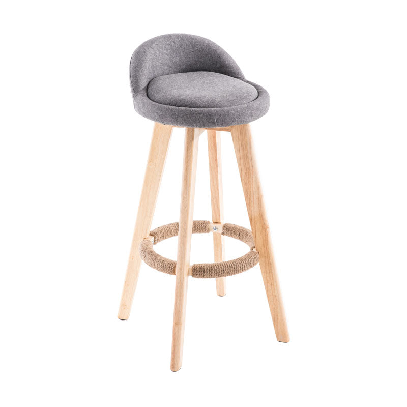 Contemporary Solid Wood Swivel Barstool Bristol Bar Stool with Footrest and Low Back Grey Natural 1 Piece Clearhalo 'Bar Furniture' 'Bar Stools' 'bar_stools' 'furn' 'furn_bar_stools' 'furniture_bar_stools' 'Kitchen & Dining Furniture' 'kitchen&dining_furn' 'kitchen' 'kitchen_furn' Furniture' 4611345