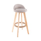 Contemporary Solid Wood Swivel Barstool Bristol Bar Stool with Footrest and Low Back Khaki Natural 1 Piece Clearhalo 'Bar Furniture' 'Bar Stools' 'bar_stools' 'furn' 'furn_bar_stools' 'furniture_bar_stools' 'Kitchen & Dining Furniture' 'kitchen&dining_furn' 'kitchen' 'kitchen_furn' Furniture' 4611346
