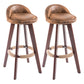 Contemporary Solid Wood Swivel Barstool Bristol Bar Stool with Footrest and Low Back Dark Brown Brown 2 Piece Set Clearhalo 'Bar Furniture' 'Bar Stools' 'bar_stools' 'furn' 'furn_bar_stools' 'furniture_bar_stools' 'Kitchen & Dining Furniture' 'kitchen&dining_furn' 'kitchen' 'kitchen_furn' Furniture' 4611355