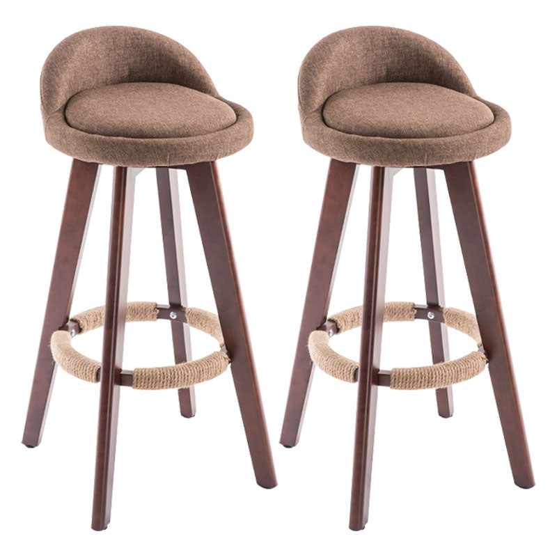 Contemporary Solid Wood Swivel Barstool Bristol Bar Stool with Footrest and Low Back Coffee Brown 2 Piece Set Clearhalo 'Bar Furniture' 'Bar Stools' 'bar_stools' 'furn' 'furn_bar_stools' 'furniture_bar_stools' 'Kitchen & Dining Furniture' 'kitchen&dining_furn' 'kitchen' 'kitchen_furn' Furniture' 4611356