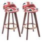 Contemporary Solid Wood Swivel Barstool Bristol Bar Stool with Footrest and Low Back Red-White-Blue Brown 2 Piece Set Clearhalo 'Bar Furniture' 'Bar Stools' 'bar_stools' 'furn' 'furn_bar_stools' 'furniture_bar_stools' 'Kitchen & Dining Furniture' 'kitchen&dining_furn' 'kitchen' 'kitchen_furn' Furniture' 4611357