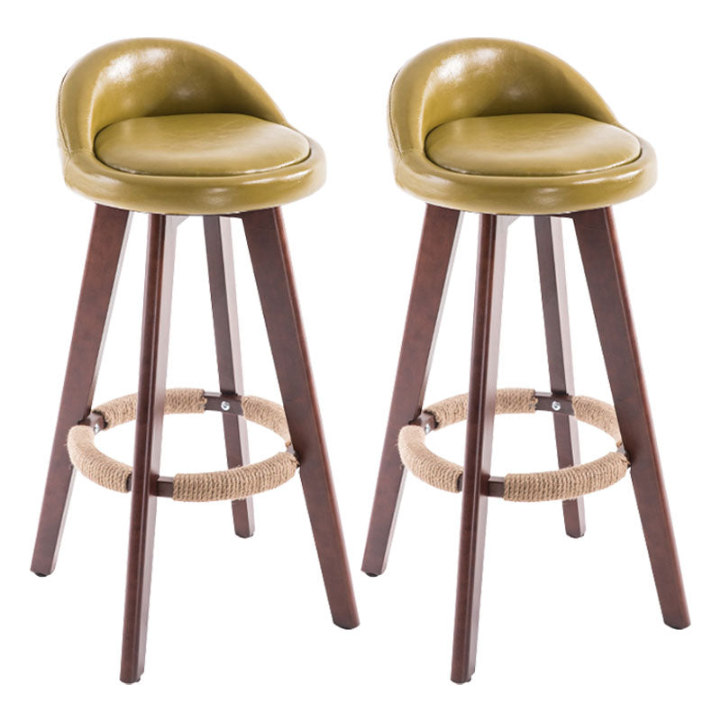 Contemporary Solid Wood Swivel Barstool Bristol Bar Stool with Footrest and Low Back Turquoise Brown 2 Piece Set Clearhalo 'Bar Furniture' 'Bar Stools' 'bar_stools' 'furn' 'furn_bar_stools' 'furniture_bar_stools' 'Kitchen & Dining Furniture' 'kitchen&dining_furn' 'kitchen' 'kitchen_furn' Furniture' 4611359