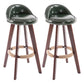 Contemporary Solid Wood Swivel Barstool Bristol Bar Stool with Footrest and Low Back Blackish Green Brown 2 Piece Set Clearhalo 'Bar Furniture' 'Bar Stools' 'bar_stools' 'furn' 'furn_bar_stools' 'furniture_bar_stools' 'Kitchen & Dining Furniture' 'kitchen&dining_furn' 'kitchen' 'kitchen_furn' Furniture' 4611360