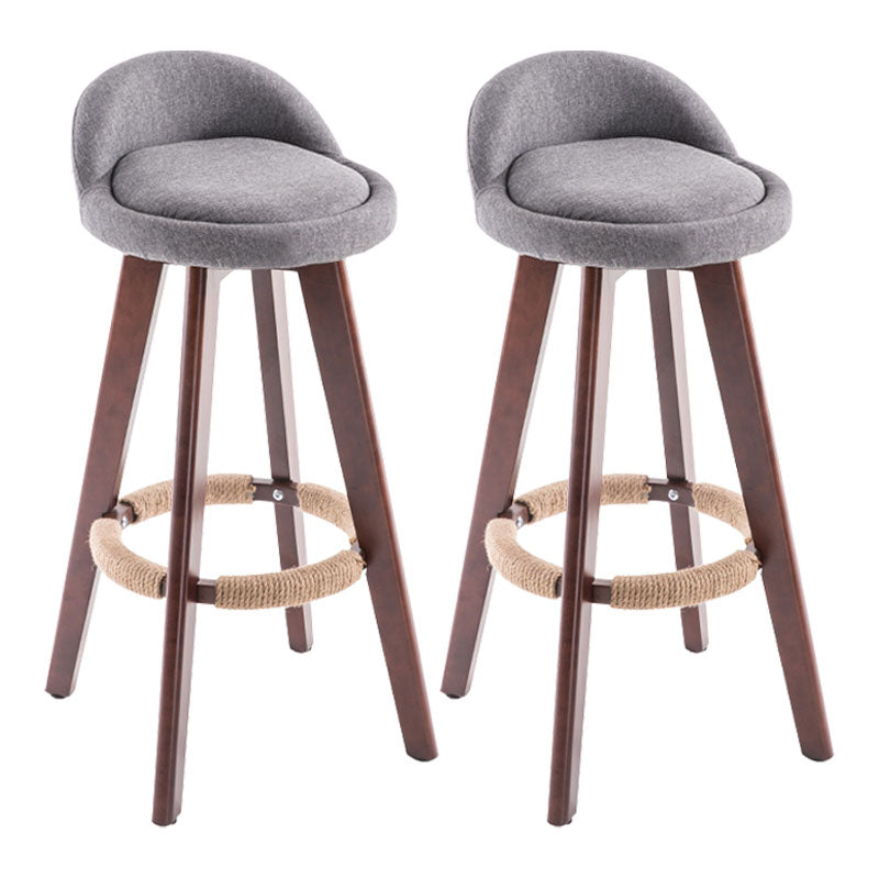 Contemporary Solid Wood Swivel Barstool Bristol Bar Stool with Footrest and Low Back Grey Brown 2 Piece Set Clearhalo 'Bar Furniture' 'Bar Stools' 'bar_stools' 'furn' 'furn_bar_stools' 'furniture_bar_stools' 'Kitchen & Dining Furniture' 'kitchen&dining_furn' 'kitchen' 'kitchen_furn' Furniture' 4611361