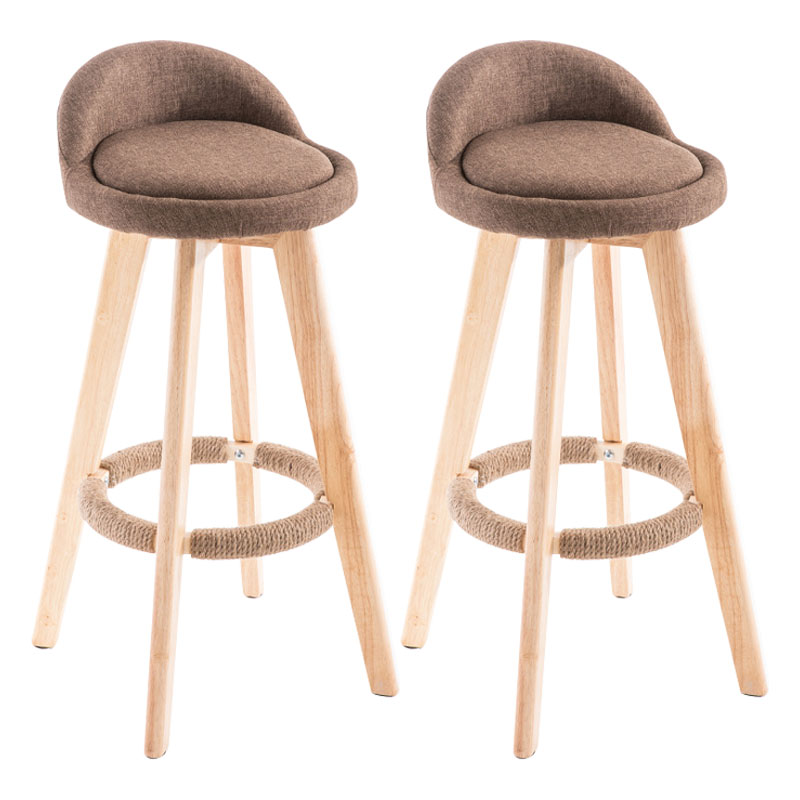 Contemporary Solid Wood Swivel Barstool Bristol Bar Stool with Footrest and Low Back Coffee Natural 2 Piece Set Clearhalo 'Bar Furniture' 'Bar Stools' 'bar_stools' 'furn' 'furn_bar_stools' 'furniture_bar_stools' 'Kitchen & Dining Furniture' 'kitchen&dining_furn' 'kitchen' 'kitchen_furn' Furniture' 4611362