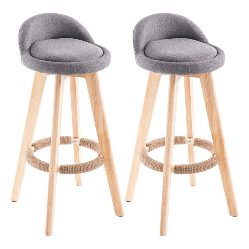 Contemporary Solid Wood Swivel Barstool Bristol Bar Stool with Footrest and Low Back Grey Natural 2 Piece Set Clearhalo 'Bar Furniture' 'Bar Stools' 'bar_stools' 'furn' 'furn_bar_stools' 'furniture_bar_stools' 'Kitchen & Dining Furniture' 'kitchen&dining_furn' 'kitchen' 'kitchen_furn' Furniture' 4611363