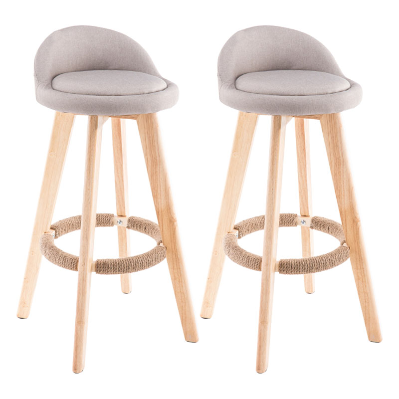 Contemporary Solid Wood Swivel Barstool Bristol Bar Stool with Footrest and Low Back Khaki Natural 2 Piece Set Clearhalo 'Bar Furniture' 'Bar Stools' 'bar_stools' 'furn' 'furn_bar_stools' 'furniture_bar_stools' 'Kitchen & Dining Furniture' 'kitchen&dining_furn' 'kitchen' 'kitchen_furn' Furniture' 4611364