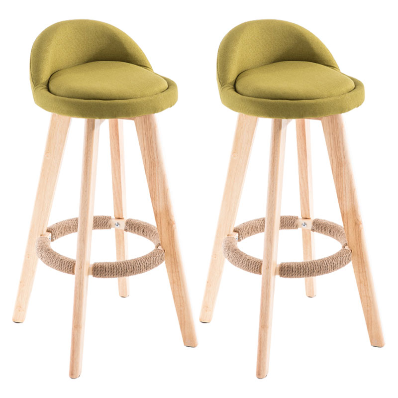 Contemporary Solid Wood Swivel Barstool Bristol Bar Stool with Footrest and Low Back Green Natural 2 Piece Set Clearhalo 'Bar Furniture' 'Bar Stools' 'bar_stools' 'furn' 'furn_bar_stools' 'furniture_bar_stools' 'Kitchen & Dining Furniture' 'kitchen&dining_furn' 'kitchen' 'kitchen_furn' Furniture' 4611366