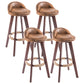 Contemporary Solid Wood Swivel Barstool Bristol Bar Stool with Footrest and Low Back Dark Brown Brown 4 Piece Set Clearhalo 'Bar Furniture' 'Bar Stools' 'bar_stools' 'furn' 'furn_bar_stools' 'furniture_bar_stools' 'Kitchen & Dining Furniture' 'kitchen&dining_furn' 'kitchen' 'kitchen_furn' Furniture' 4611370