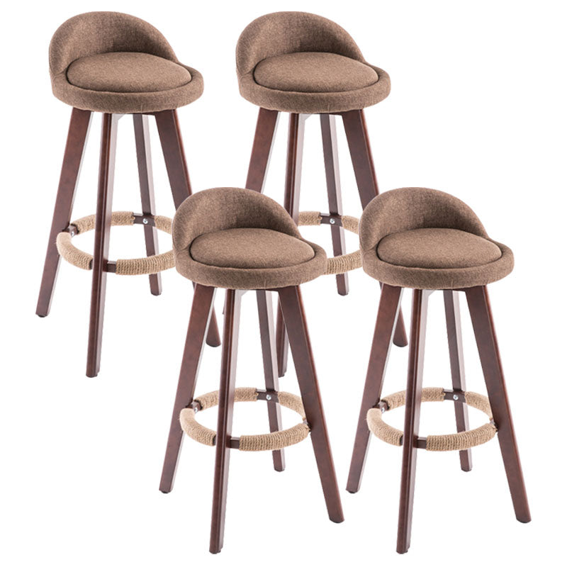 Contemporary Solid Wood Swivel Barstool Bristol Bar Stool with Footrest and Low Back Coffee Brown 4 Piece Set Clearhalo 'Bar Furniture' 'Bar Stools' 'bar_stools' 'furn' 'furn_bar_stools' 'furniture_bar_stools' 'Kitchen & Dining Furniture' 'kitchen&dining_furn' 'kitchen' 'kitchen_furn' Furniture' 4611371
