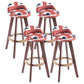 Contemporary Solid Wood Swivel Barstool Bristol Bar Stool with Footrest and Low Back Red-White-Blue Brown 4 Piece Set Clearhalo 'Bar Furniture' 'Bar Stools' 'bar_stools' 'furn' 'furn_bar_stools' 'furniture_bar_stools' 'Kitchen & Dining Furniture' 'kitchen&dining_furn' 'kitchen' 'kitchen_furn' Furniture' 4611372