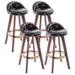 Contemporary Solid Wood Swivel Barstool Bristol Bar Stool with Footrest and Low Back Black Brown 4 Piece Set Clearhalo 'Bar Furniture' 'Bar Stools' 'bar_stools' 'furn' 'furn_bar_stools' 'furniture_bar_stools' 'Kitchen & Dining Furniture' 'kitchen&dining_furn' 'kitchen' 'kitchen_furn' Furniture' 4611373