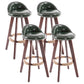 Contemporary Solid Wood Swivel Barstool Bristol Bar Stool with Footrest and Low Back Blackish Green Brown 4 Piece Set Clearhalo 'Bar Furniture' 'Bar Stools' 'bar_stools' 'furn' 'furn_bar_stools' 'furniture_bar_stools' 'Kitchen & Dining Furniture' 'kitchen&dining_furn' 'kitchen' 'kitchen_furn' Furniture' 4611375