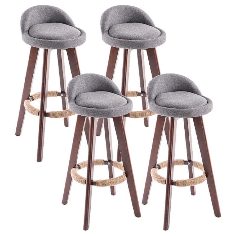 Contemporary Solid Wood Swivel Barstool Bristol Bar Stool with Footrest and Low Back Grey Brown 4 Piece Set Clearhalo 'Bar Furniture' 'Bar Stools' 'bar_stools' 'furn' 'furn_bar_stools' 'furniture_bar_stools' 'Kitchen & Dining Furniture' 'kitchen&dining_furn' 'kitchen' 'kitchen_furn' Furniture' 4611376