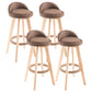 Contemporary Solid Wood Swivel Barstool Bristol Bar Stool with Footrest and Low Back Coffee Natural 4 Piece Set Clearhalo 'Bar Furniture' 'Bar Stools' 'bar_stools' 'furn' 'furn_bar_stools' 'furniture_bar_stools' 'Kitchen & Dining Furniture' 'kitchen&dining_furn' 'kitchen' 'kitchen_furn' Furniture' 4611377