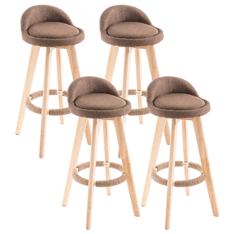 Contemporary Solid Wood Swivel Barstool Bristol Bar Stool with Footrest and Low Back Coffee Natural 4 Piece Set Clearhalo 'Bar Furniture' 'Bar Stools' 'bar_stools' 'furn' 'furn_bar_stools' 'furniture_bar_stools' 'Kitchen & Dining Furniture' 'kitchen&dining_furn' 'kitchen' 'kitchen_furn' Furniture' 4611377