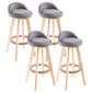 Contemporary Solid Wood Swivel Barstool Bristol Bar Stool with Footrest and Low Back Grey Natural 4 Piece Set Clearhalo 'Bar Furniture' 'Bar Stools' 'bar_stools' 'furn' 'furn_bar_stools' 'furniture_bar_stools' 'Kitchen & Dining Furniture' 'kitchen&dining_furn' 'kitchen' 'kitchen_furn' Furniture' 4611378