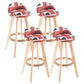 Contemporary Solid Wood Swivel Barstool Bristol Bar Stool with Footrest and Low Back Red-White-Blue Natural 4 Piece Set Clearhalo 'Bar Furniture' 'Bar Stools' 'bar_stools' 'furn' 'furn_bar_stools' 'furniture_bar_stools' 'Kitchen & Dining Furniture' 'kitchen&dining_furn' 'kitchen' 'kitchen_furn' Furniture' 4611380