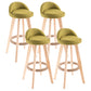 Contemporary Solid Wood Swivel Barstool Bristol Bar Stool with Footrest and Low Back Green Natural 4 Piece Set Clearhalo 'Bar Furniture' 'Bar Stools' 'bar_stools' 'furn' 'furn_bar_stools' 'furniture_bar_stools' 'Kitchen & Dining Furniture' 'kitchen&dining_furn' 'kitchen' 'kitchen_furn' Furniture' 4611381