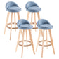 Contemporary Solid Wood Swivel Barstool Bristol Bar Stool with Footrest and Low Back Blue Natural 4 Piece Set Clearhalo 'Bar Furniture' 'Bar Stools' 'bar_stools' 'furn' 'furn_bar_stools' 'furniture_bar_stools' 'Kitchen & Dining Furniture' 'kitchen&dining_furn' 'kitchen' 'kitchen_furn' Furniture' 4611382