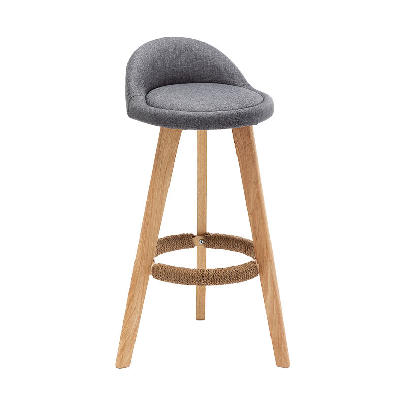 Scandinavia Style Bar-stool Round Seat Wooden Legs for Kitchen Bar Grey 1 Piece Clearhalo 'Bar Furniture' 'Bar Stools' 'bar_stools' 'furn' 'furn_bar_stools' 'furniture_bar_stools' 'Kitchen & Dining Furniture' 'kitchen&dining_furn' 'kitchen' 'kitchen_furn' Furniture' 4611386