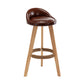 Scandinavia Style Bar-stool Round Seat Wooden Legs for Kitchen Bar Dark Coffee 1 Piece Clearhalo 'Bar Furniture' 'Bar Stools' 'bar_stools' 'furn' 'furn_bar_stools' 'furniture_bar_stools' 'Kitchen & Dining Furniture' 'kitchen&dining_furn' 'kitchen' 'kitchen_furn' Furniture' 4611399