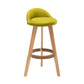 Scandinavia Style Bar-stool Round Seat Wooden Legs for Kitchen Bar Lake Green 1 Piece Clearhalo 'Bar Furniture' 'Bar Stools' 'bar_stools' 'furn' 'furn_bar_stools' 'furniture_bar_stools' 'Kitchen & Dining Furniture' 'kitchen&dining_furn' 'kitchen' 'kitchen_furn' Furniture' 4611401