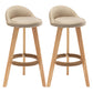 Scandinavia Style Bar-stool Round Seat Wooden Legs for Kitchen Bar Beige 2 Piece Set Clearhalo 'Bar Furniture' 'Bar Stools' 'bar_stools' 'furn' 'furn_bar_stools' 'furniture_bar_stools' 'Kitchen & Dining Furniture' 'kitchen&dining_furn' 'kitchen' 'kitchen_furn' Furniture' 4611402