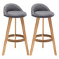 Scandinavia Style Bar-stool Round Seat Wooden Legs for Kitchen Bar Grey 2 Piece Set Clearhalo 'Bar Furniture' 'Bar Stools' 'bar_stools' 'furn' 'furn_bar_stools' 'furniture_bar_stools' 'Kitchen & Dining Furniture' 'kitchen&dining_furn' 'kitchen' 'kitchen_furn' Furniture' 4611403