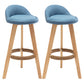 Scandinavia Style Bar-stool Round Seat Wooden Legs for Kitchen Bar Blue 2 Piece Set Clearhalo 'Bar Furniture' 'Bar Stools' 'bar_stools' 'furn' 'furn_bar_stools' 'furniture_bar_stools' 'Kitchen & Dining Furniture' 'kitchen&dining_furn' 'kitchen' 'kitchen_furn' Furniture' 4611404