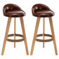 Scandinavia Style Bar-stool Round Seat Wooden Legs for Kitchen Bar Dark Coffee 2 Piece Set Clearhalo 'Bar Furniture' 'Bar Stools' 'bar_stools' 'furn' 'furn_bar_stools' 'furniture_bar_stools' 'Kitchen & Dining Furniture' 'kitchen&dining_furn' 'kitchen' 'kitchen_furn' Furniture' 4611410