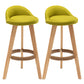 Scandinavia Style Bar-stool Round Seat Wooden Legs for Kitchen Bar Lake Green 2 Piece Set Clearhalo 'Bar Furniture' 'Bar Stools' 'bar_stools' 'furn' 'furn_bar_stools' 'furniture_bar_stools' 'Kitchen & Dining Furniture' 'kitchen&dining_furn' 'kitchen' 'kitchen_furn' Furniture' 4611412