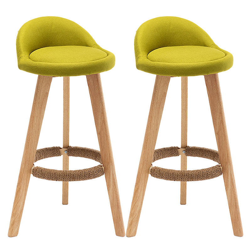 Scandinavia Style Bar-stool Round Seat Wooden Legs for Kitchen Bar Lake Green 2 Piece Set Clearhalo 'Bar Furniture' 'Bar Stools' 'bar_stools' 'furn' 'furn_bar_stools' 'furniture_bar_stools' 'Kitchen & Dining Furniture' 'kitchen&dining_furn' 'kitchen' 'kitchen_furn' Furniture' 4611412