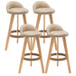 Scandinavia Style Bar-stool Round Seat Wooden Legs for Kitchen Bar Beige 4 Piece Set Clearhalo 'Bar Furniture' 'Bar Stools' 'bar_stools' 'furn' 'furn_bar_stools' 'furniture_bar_stools' 'Kitchen & Dining Furniture' 'kitchen&dining_furn' 'kitchen' 'kitchen_furn' Furniture' 4611413