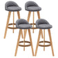 Scandinavia Style Bar-stool Round Seat Wooden Legs for Kitchen Bar Grey 4 Piece Set Clearhalo 'Bar Furniture' 'Bar Stools' 'bar_stools' 'furn' 'furn_bar_stools' 'furniture_bar_stools' 'Kitchen & Dining Furniture' 'kitchen&dining_furn' 'kitchen' 'kitchen_furn' Furniture' 4611414