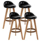 Scandinavia Style Bar-stool Round Seat Wooden Legs for Kitchen Bar Black 4 Piece Set Clearhalo 'Bar Furniture' 'Bar Stools' 'bar_stools' 'furn' 'furn_bar_stools' 'furniture_bar_stools' 'Kitchen & Dining Furniture' 'kitchen&dining_furn' 'kitchen' 'kitchen_furn' Furniture' 4611417