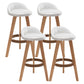 Scandinavia Style Bar-stool Round Seat Wooden Legs for Kitchen Bar White 4 Piece Set Clearhalo 'Bar Furniture' 'Bar Stools' 'bar_stools' 'furn' 'furn_bar_stools' 'furniture_bar_stools' 'Kitchen & Dining Furniture' 'kitchen&dining_furn' 'kitchen' 'kitchen_furn' Furniture' 4611418
