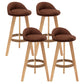 Scandinavia Style Bar-stool Round Seat Wooden Legs for Kitchen Bar Light Coffee 4 Piece Set Clearhalo 'Bar Furniture' 'Bar Stools' 'bar_stools' 'furn' 'furn_bar_stools' 'furniture_bar_stools' 'Kitchen & Dining Furniture' 'kitchen&dining_furn' 'kitchen' 'kitchen_furn' Furniture' 4611422