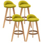 Scandinavia Style Bar-stool Round Seat Wooden Legs for Kitchen Bar Lake Green 4 Piece Set Clearhalo 'Bar Furniture' 'Bar Stools' 'bar_stools' 'furn' 'furn_bar_stools' 'furniture_bar_stools' 'Kitchen & Dining Furniture' 'kitchen&dining_furn' 'kitchen' 'kitchen_furn' Furniture' 4611423