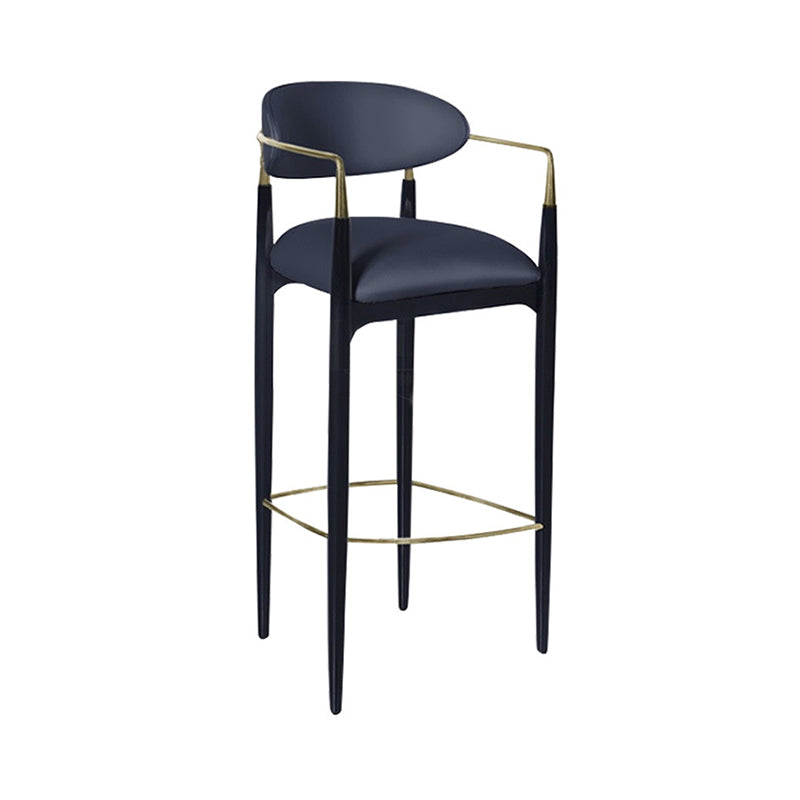 Contemporary Metal Bar Stools Indoor Barstool with Metal Legs and Low Back Clearhalo 'Bar Furniture' 'Bar Stools' 'bar_stools' 'furn' 'furn_bar_stools' 'furniture_bar_stools' 'Kitchen & Dining Furniture' 'kitchen&dining_furn' 'kitchen' 'kitchen_furn' Furniture' 4611434