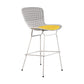 Contemporary Metal Barstools Indoor Bar Stool with Low Back and Footrest White Yellow 1 Piece Clearhalo 'Bar Furniture' 'Bar Stools' 'bar_stools' 'furn' 'furn_bar_stools' 'furniture_bar_stools' 'Kitchen & Dining Furniture' 'kitchen&dining_furn' 'kitchen' 'kitchen_furn' Furniture' 4611452