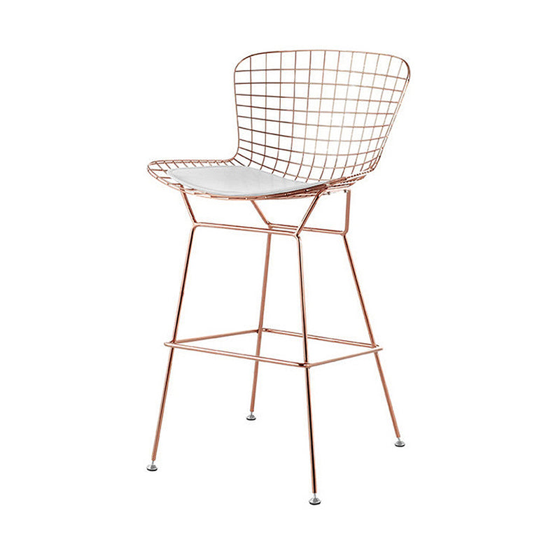 Contemporary Metal Barstools Indoor Bar Stool with Low Back and Footrest Clearhalo 'Bar Furniture' 'Bar Stools' 'bar_stools' 'furn' 'furn_bar_stools' 'furniture_bar_stools' 'Kitchen & Dining Furniture' 'kitchen&dining_furn' 'kitchen' 'kitchen_furn' Furniture' 4611453